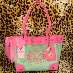NWT Juicy Couture Exclusive Retro Green Classic Scottie Dogs Tote Daydreamer